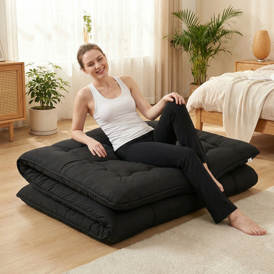 4" Portable Soft Floor Mattress w/Removable Washable Cover