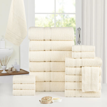 Luxury 18pc Zero Twist Egyptian Cotton Towel Set, Ultra Soft