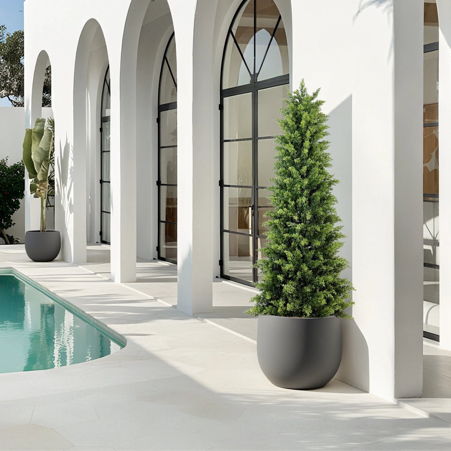 2'-3'-4'-5' Artificial Tall Cypresses Tree, 2pcs