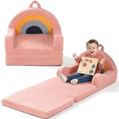 2-in-1 Kids Convertible Sofa to Lounger, Chair