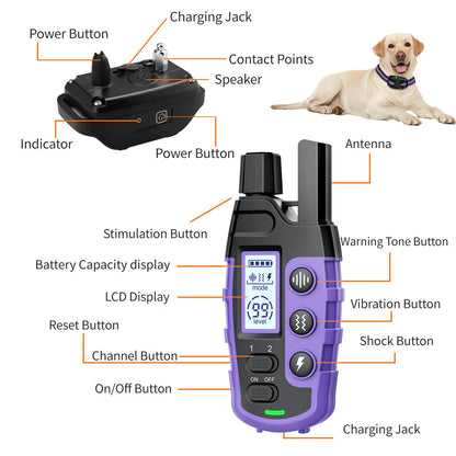 3300' Waterproof Dog Training Collar for 5-120lbs w/Remote Control