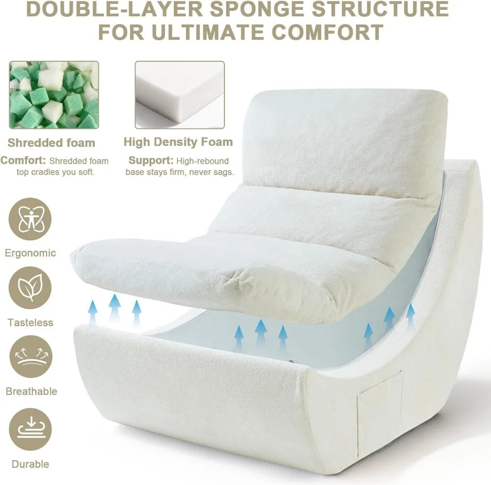 Modular, Cloud Boneless Bean Chair with High Rebound Foam