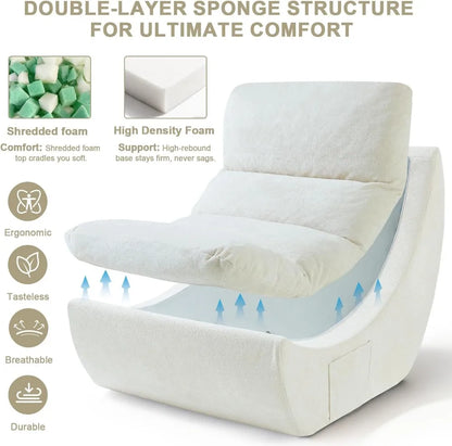 Modular, Cloud Boneless Bean Chair with High Rebound Foam