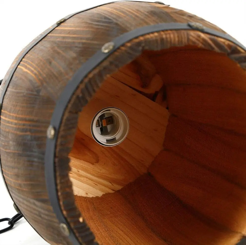 Rustic Wine Barrel Hanging Fixture Pendant Lighting