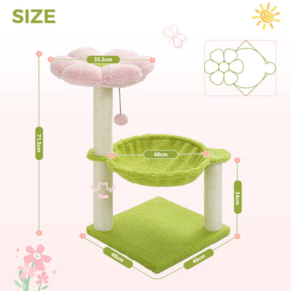 Flower Cat Tree, Hammock, Sisal Scratching Post