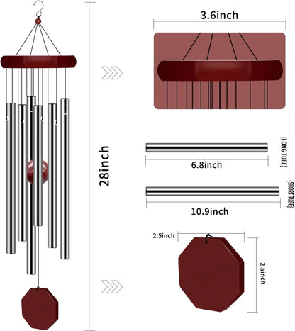 2pk Memorial Wind Chimes, Large Deep Tone