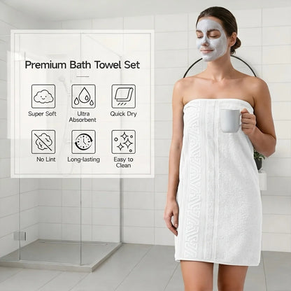 4/6/8pcs Cotton Bath Towel Set, Highly Absorbent & Quick Dry, Non-Shedding