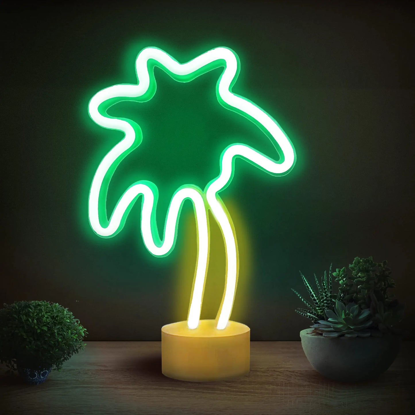 Desktop Palm Tree Neon Light, Battery/USB Powered