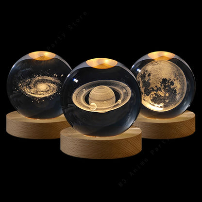 Unique Galaxy 3D Crystal Ball Night Light LED Lamp
