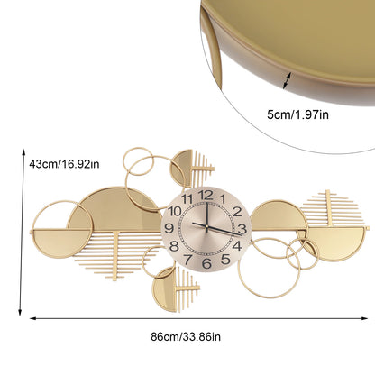 Creative Modern Metal Wall Clock, Silent Operation