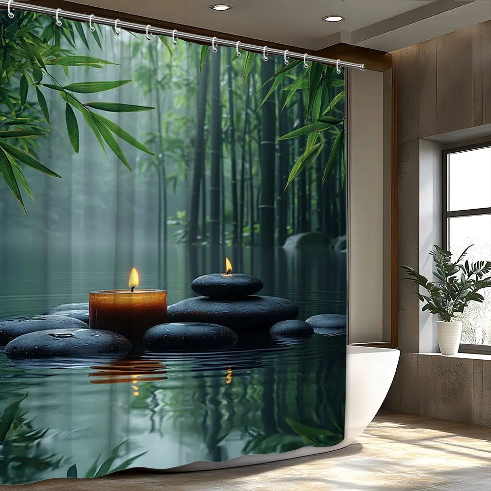 Soothing Bamboo Forest Shower Curtain for a Zen Bathroom