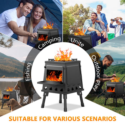Portable Cast Iron Wood Burning Camp Stove