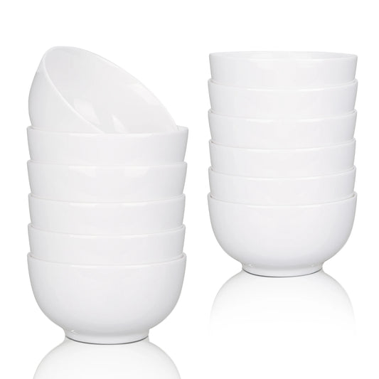 10 Ounce Porcelain Bowls, Set of 8, Microwave & Dishwasher Safe