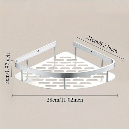 Tension Corner Mounted Shower Caddy, Stainless, No Drill