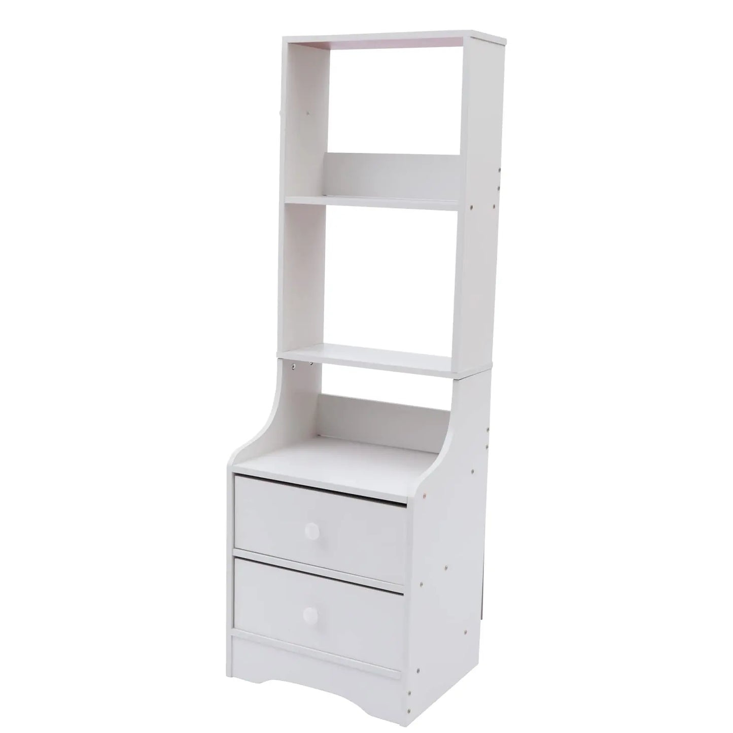 Modern Space-Saving Tall Nightstand w/Storage Shelf