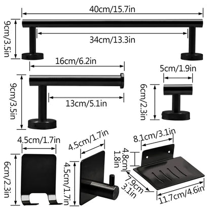 7pc Bathroom Towel Rack Including 16" Hand Towel Bars