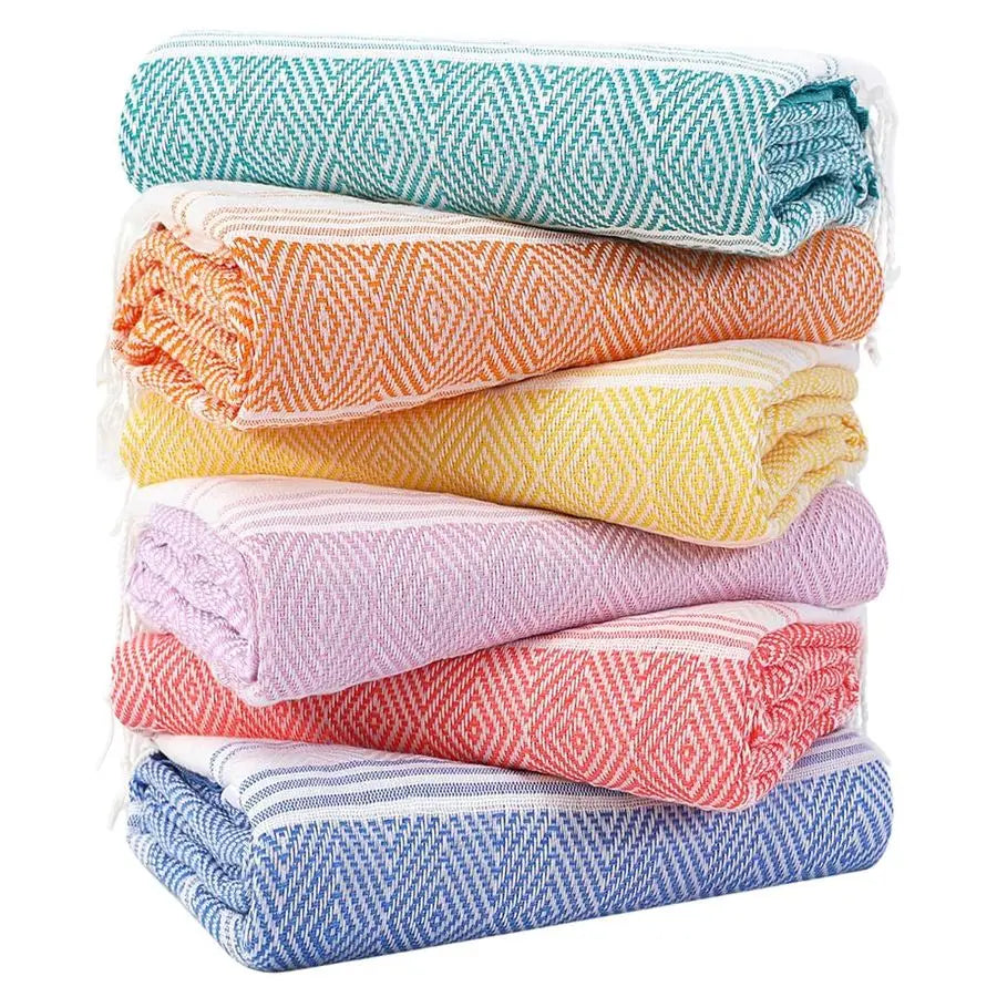 6 Pack Oversized Turkish Beach Towels Set 74x38