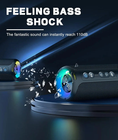 X8 Pro Portable Bluetooth Speaker w/40W Stereo Sound, Waterproof, Lights