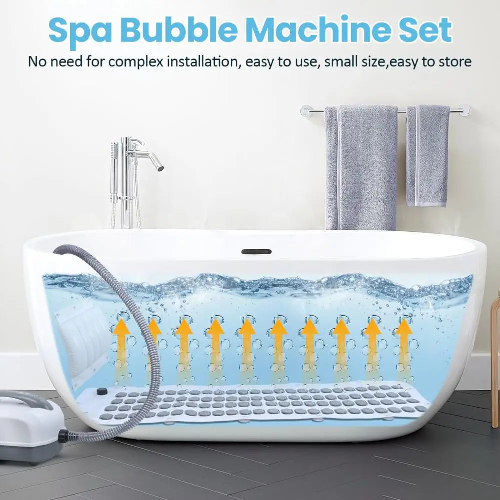 Full Body Bubbling Bathmat with Pillow, Adjustable