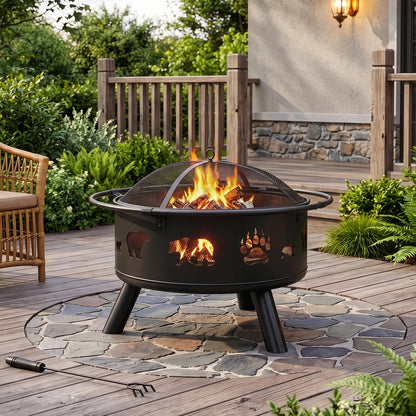 30 In Outdoor Wood Burning Fire Pit