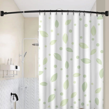 Adjustable Curved Shower Rod, Black Stainless Steel, 48"-72"