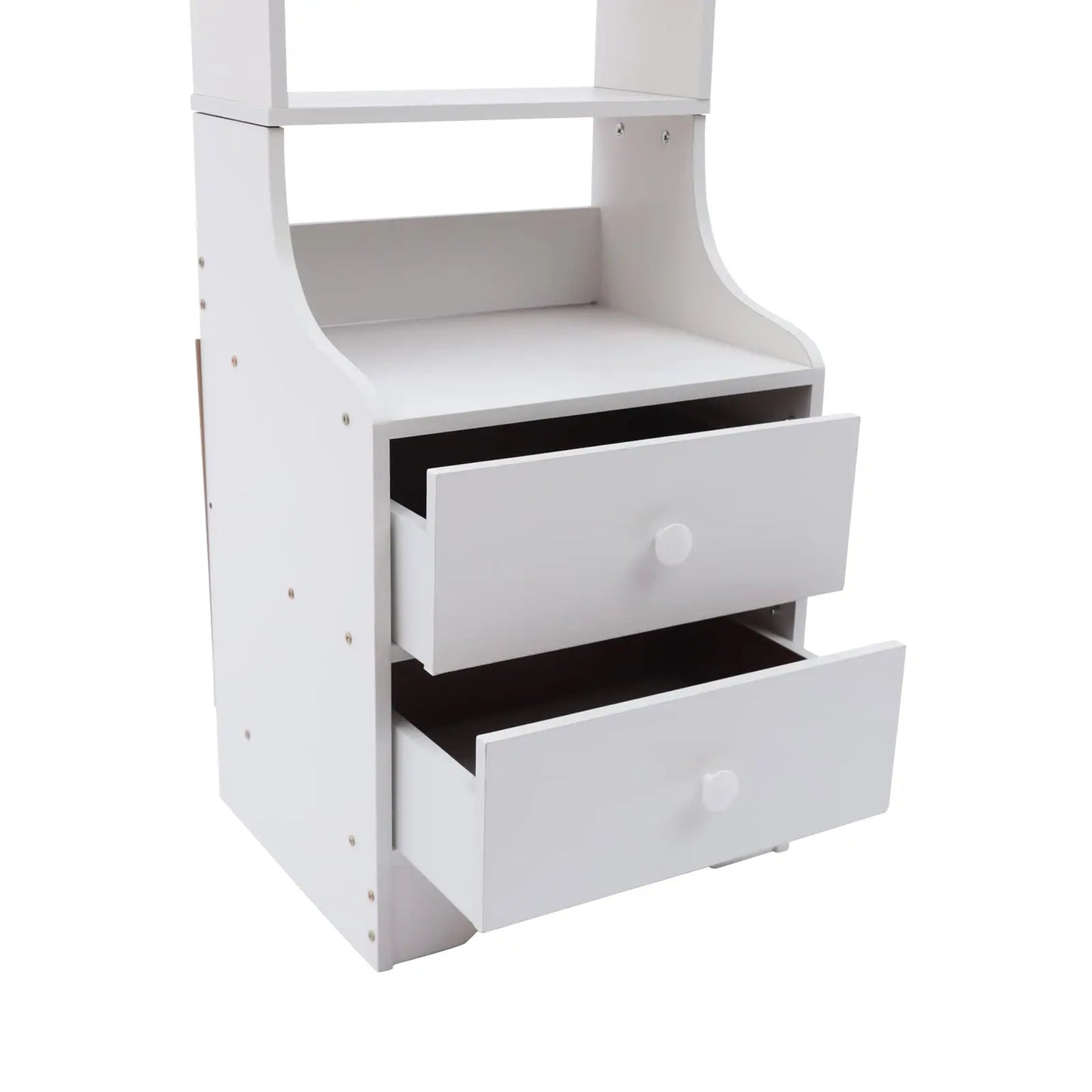 Modern Space-Saving Tall Nightstand w/Storage Shelf