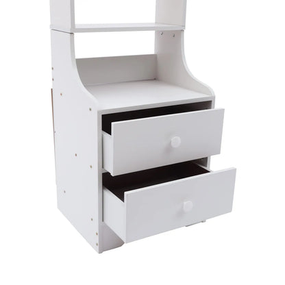 Modern Space-Saving Tall Nightstand w/Storage Shelf
