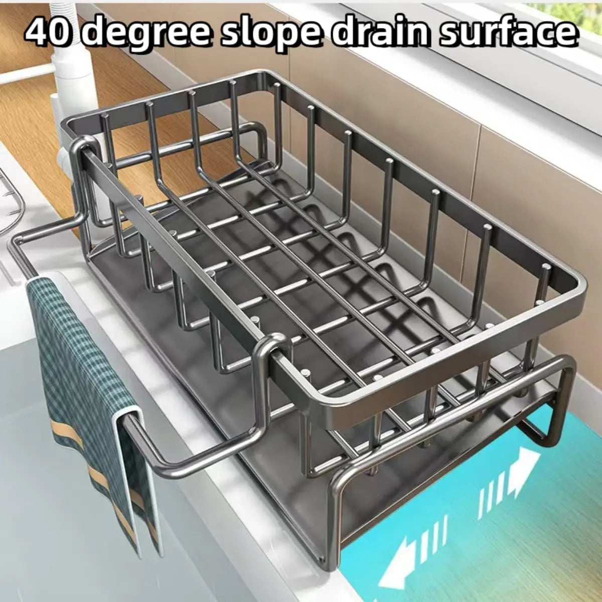 Carbon Steel Kitchen Sink Drainage, Storage Rack