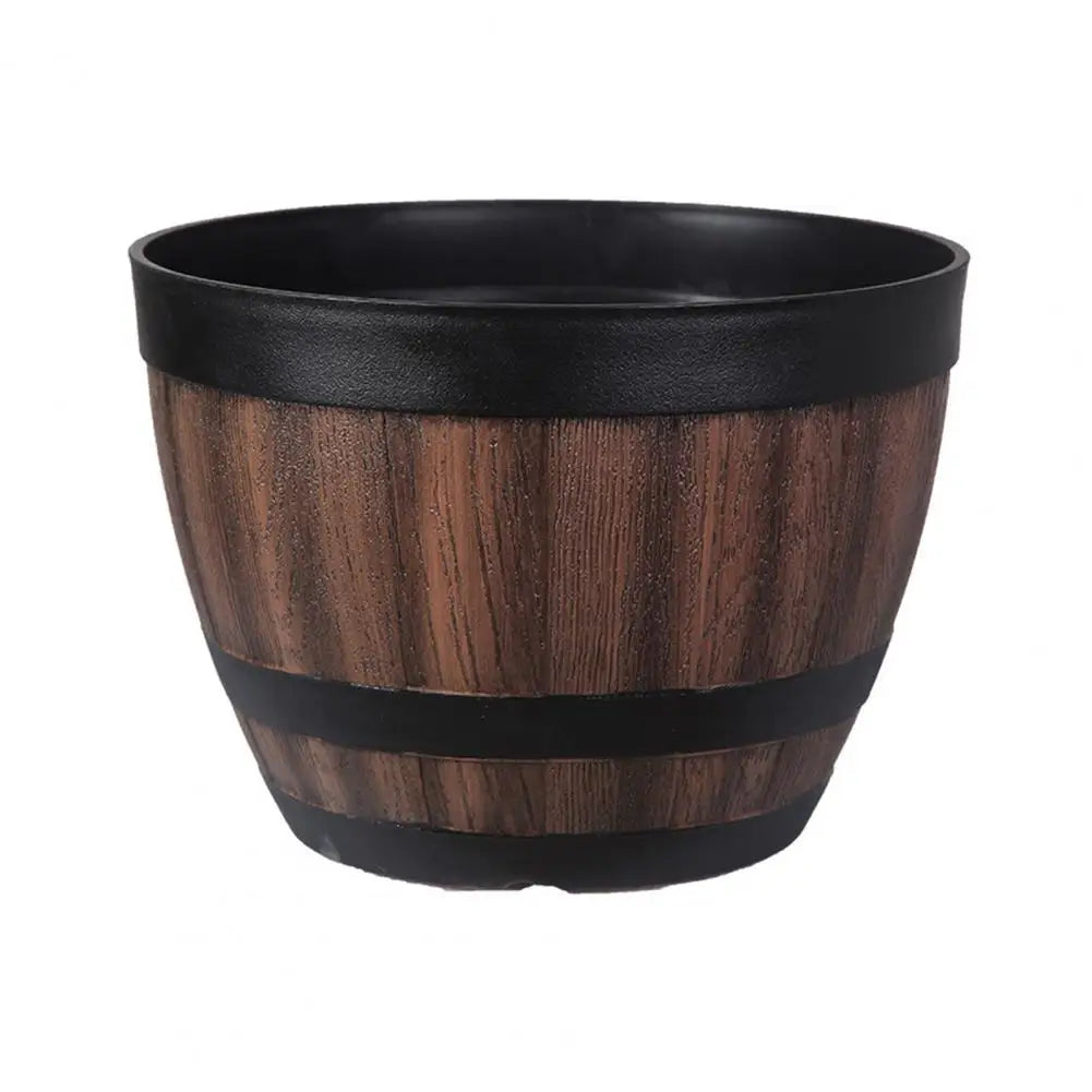 Rustic Farmhouse Whiskey Barrel Planter