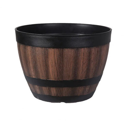 Rustic Farmhouse Whiskey Barrel Planter