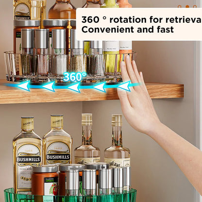 Rotating Spice Rack, Pantry Cabinet Turntable w/Base