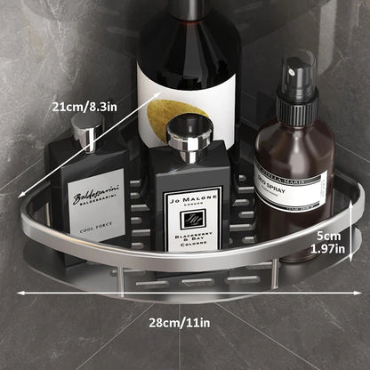 Wall Mount Corner Shelf Shower Storage Rack, No Drill