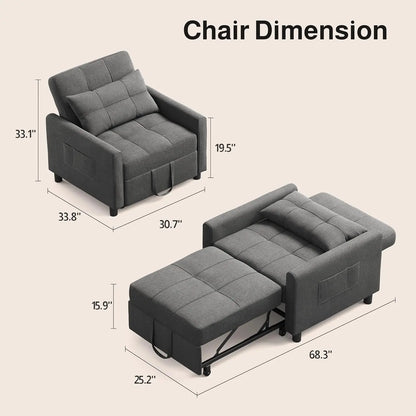 Convertible Sleeper Sofa Bed 3-in-1, Adjustable