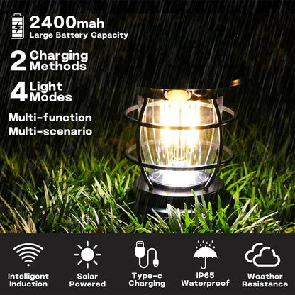 1pc Solar Motion Sensor Lanterns, Outdoor Hanging Lamps, Waterproof Lights