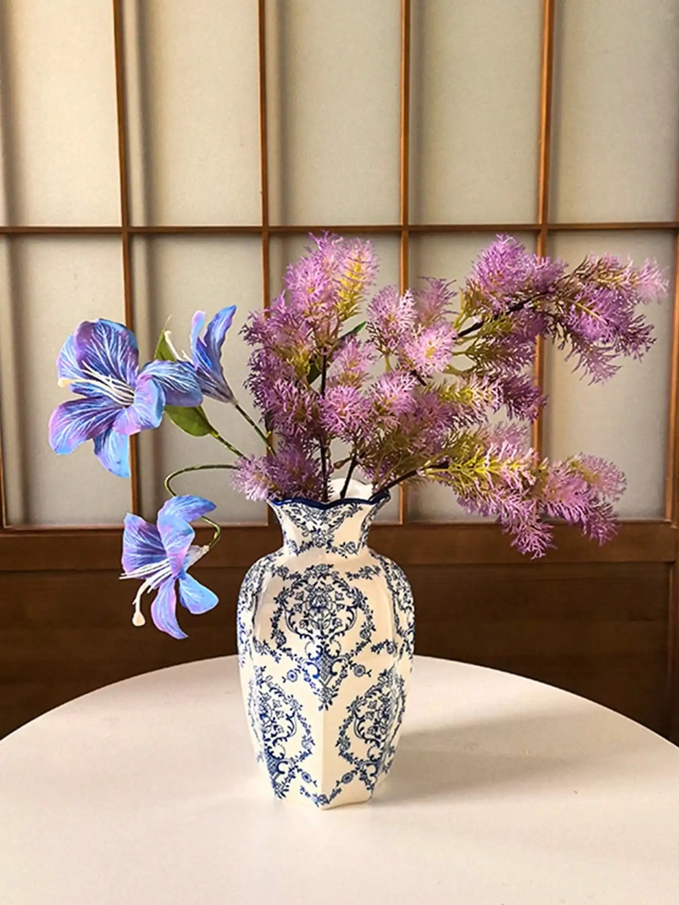 1 Pc Blue & White Porcelain Retro Chinese Vase