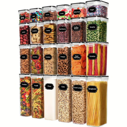 24pcs, Airtight Food Canisters for Pantry Storage