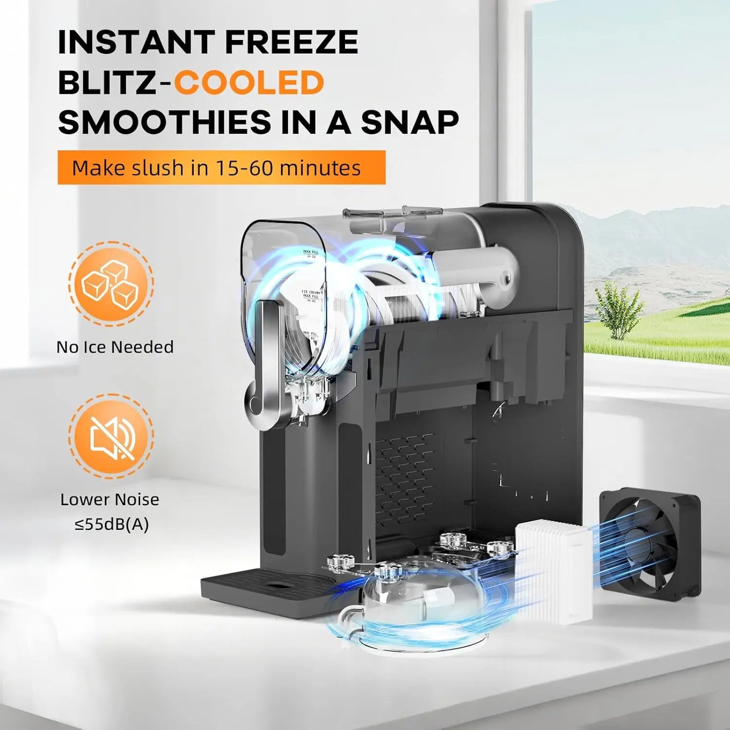 Quiet Frozen Drink Maker w/LED Display & 6 Pre-Set Programs