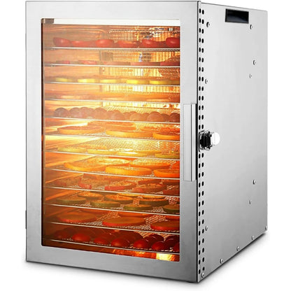 10.9ft² Food Dehydrator Machine, 12 Stainless Steel Trays