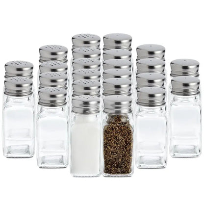 24 Pack Glass Salt and Pepper Shakers Bulk Set, 2oz