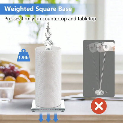 Crystal Bling Silver Paper Towel Roll Holder
