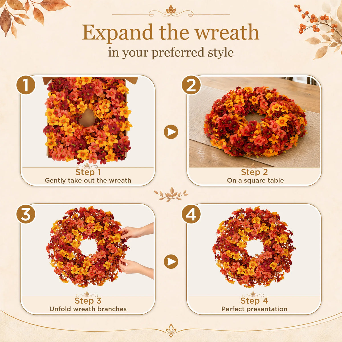 22 Inch Autumn Front Door Wreath