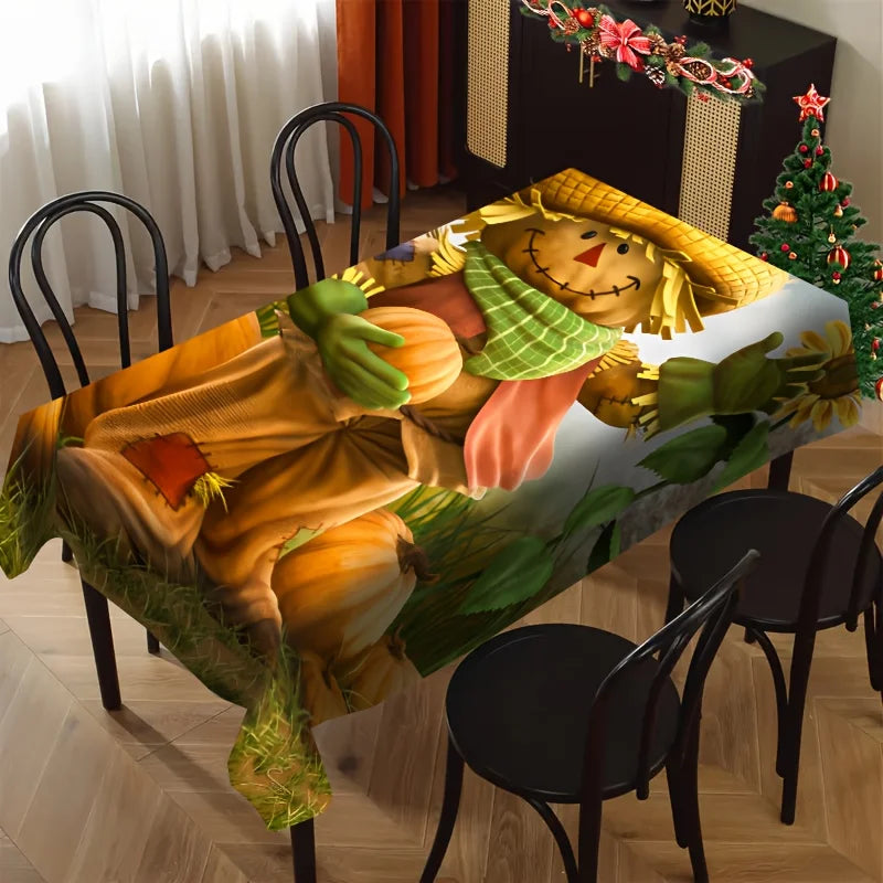Tablecloth Farmhouse Harvest Tablecloth Scarecrow Pumpkin Sunflower