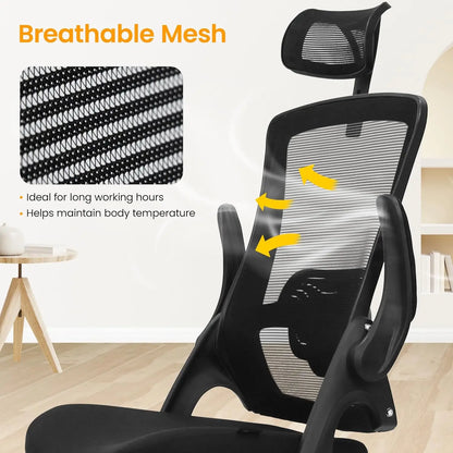 Ergonomic Chair w/High Back, Adjustable Arms, Lumbar Support,