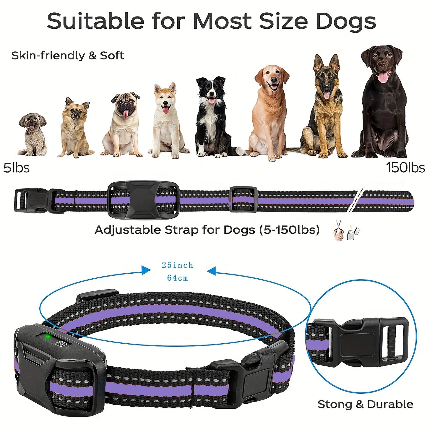 3300' Waterproof Dog Training Collar for 5-120lbs w/Remote Control