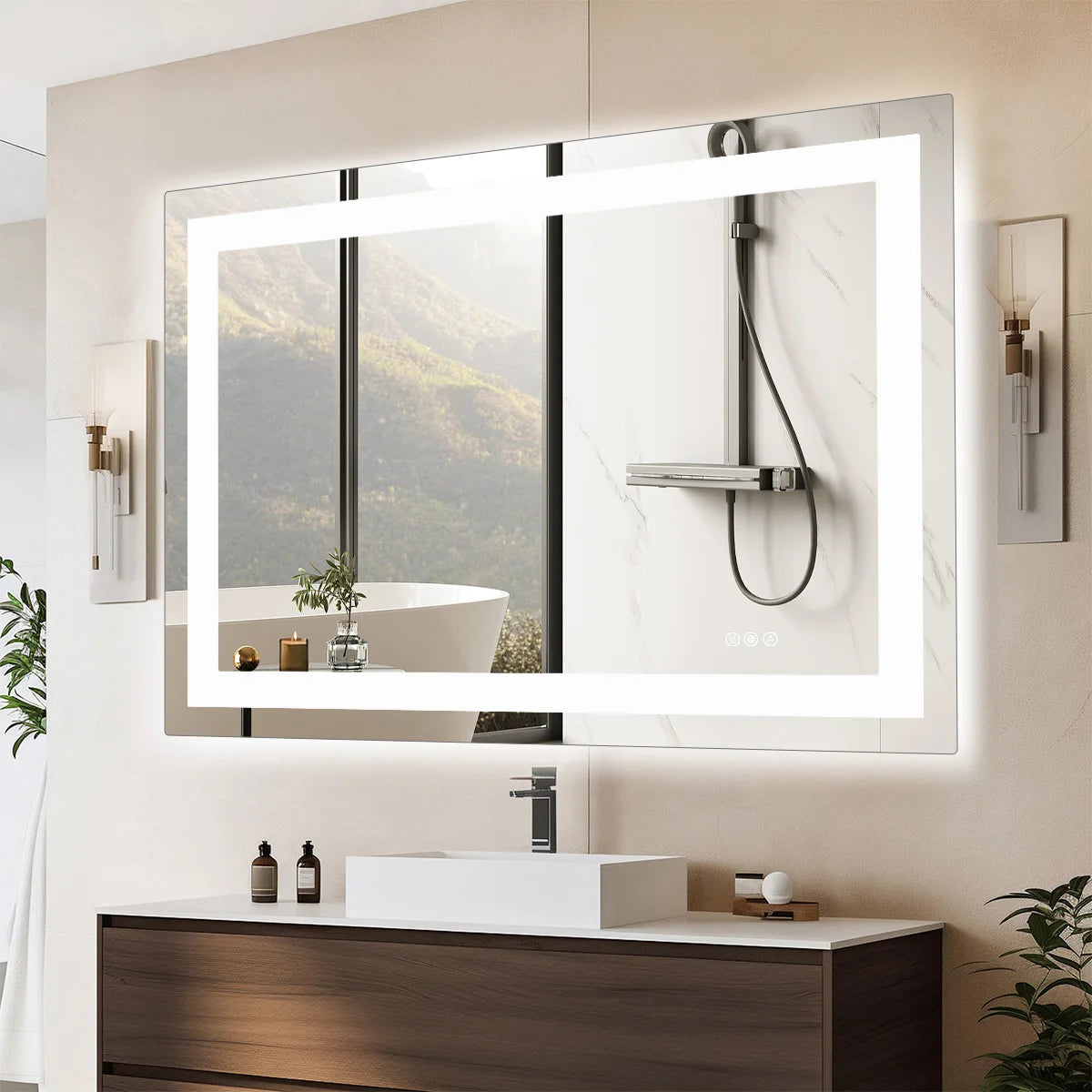 36"x 24", Bathroom Vanity Mirror, Memory Function, Front and Backlit