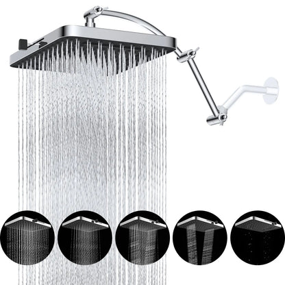13" Rain Shower Head, 5 Spray Modes, 16" Extension Arm