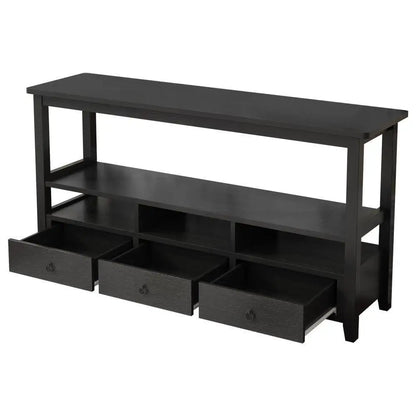 Wood Console Table w/3 Drawers, Entryway Table w/Storage, Sofa Table