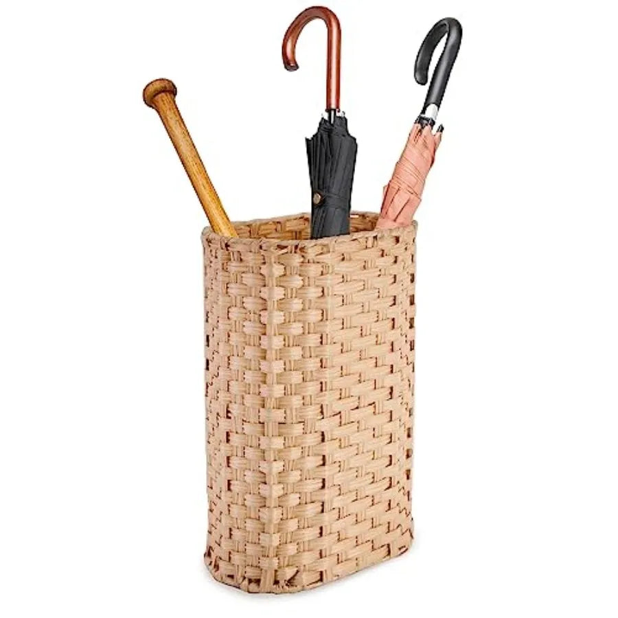 Decorative Hand-woven Wicker Umbrella Holder Indoor / Outdoor, Multi-purpose