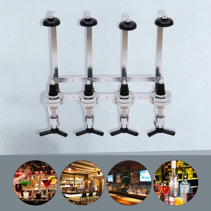 4 Bottle Wall Mounted Alcohol Liquor Cocktail Beer Butler
