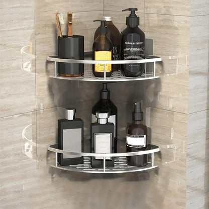Wall Mount Corner Shelf Shower Storage Rack, No Drill